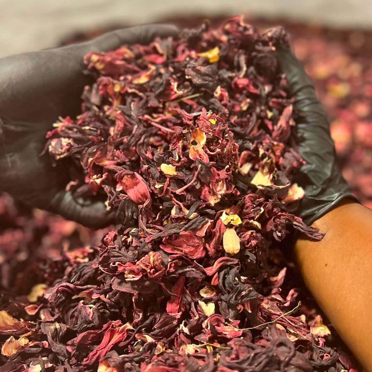Whole, Sifted, Hibiscus Flower, Sun Dried, Bright Red Color, for Tea and Mexican Agua Fresca-Bulk